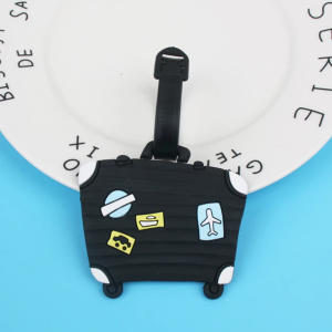 Suitcase Pattern Design Luggage Tag Black