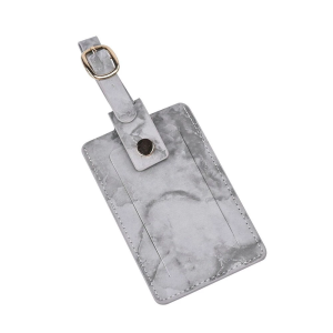 PU Leather Luggage Tag Name ID Grey
